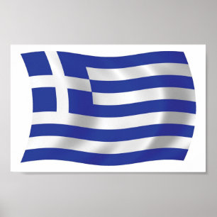 Griekse Vlag Poster Print