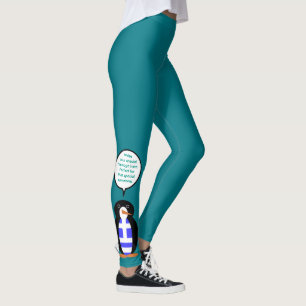 Griekse Vlag Pratende Mevrouw Pinguïn Persoonlijk Leggings