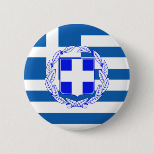 Griekse vlag ronde button 5,7 cm