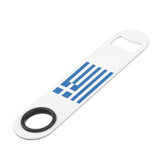 Griekse vlag speed flessenopener (Voorkant Gekanteld)