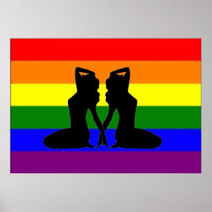 Griekse vlag van de Lesbische Pride Poster