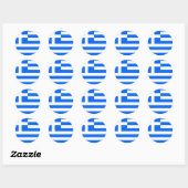 Griekse vlag van hoge kwaliteit ronde sticker (Vel)