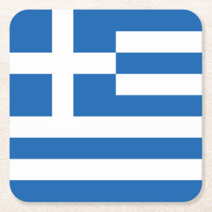 Griekse vlag vierkante kartonnen onderzetter