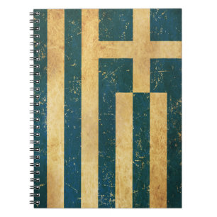 Griekse Vlag Vintage Grunge Notitieboek