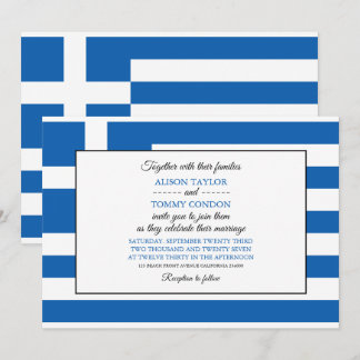 Griekse vlag, vlag van Griekenland bruiloft Kaart