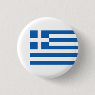 Griekse vlag, vlag van Griekenland Ronde Button 3,2 Cm