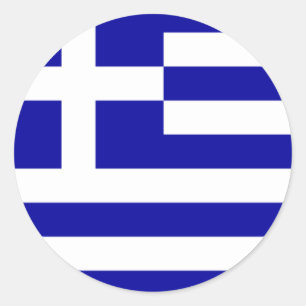 Griekse vlaggen ronde sticker