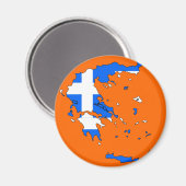 Griekse vlaggenkaart magneet (Voorkant / Achterkant)