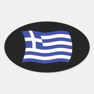 Griekse Vlagsticker Ovale Sticker