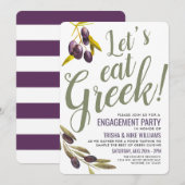 Griekse voedseltestpartij Sangria Invite Kaart (Voorkant / Achterkant)