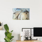 Griekse windmolens poster (Thuiskantoor)