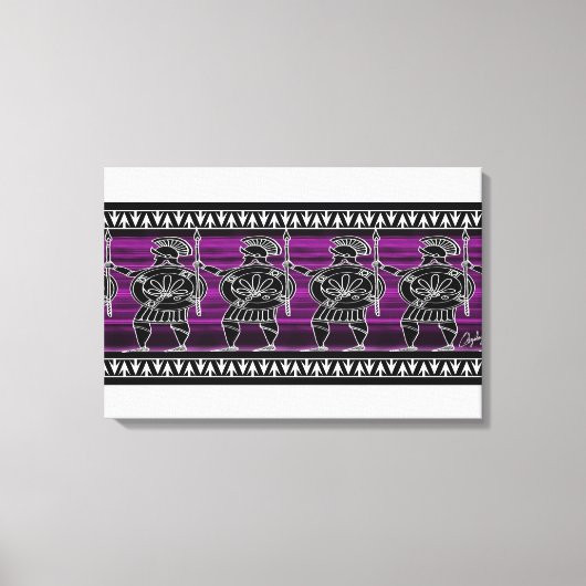 Griekse zwarte beeldgarde canvas afdruk (Voorkant)