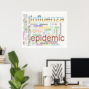 griep gerelateerde tekst poster