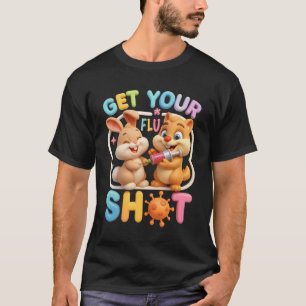 Griepprik Bunny and Squirrel Funny Medisch Vaccin T-shirt