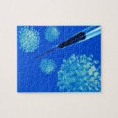 Griepvaccin, conceptuele computerkunst. legpuzzel (Horizontaal)