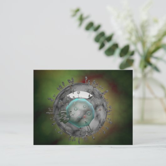 Griepvirus, glazig uiterlijk briefkaart (Staand voorkant)