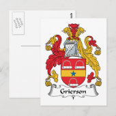 Grierson Family Crest Briefkaart (Voorkant / Achterkant)