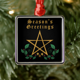 Grietings Pentacle van het seizoen Metalen Ornament