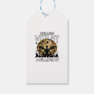 Griezelende zombies Halloween gevleugelde demon ma Cadeaulabel
