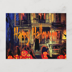 Griezelhuis Halloweenfeest Feestdagenkaart