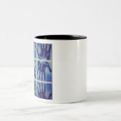 griezelig blauw tweekleurige koffiemok (Center)