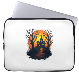 Griezelig bos � eng Halloween-natuur T-shirt Laptop Sleeve