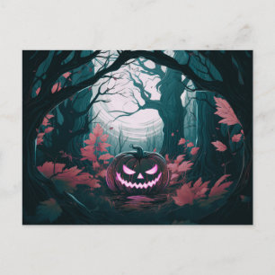 Griezelig bos met Jack-O' Lanterns Halloween Feestdagenkaart