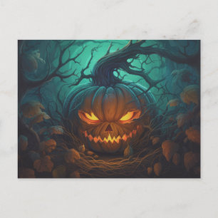 Griezelig bos met Jack-O' Lanterns Halloween Feestdagenkaart