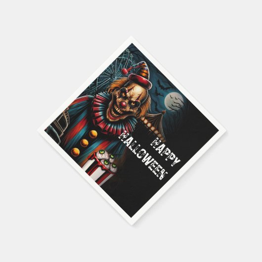 griezelig carnaval clown halloween feest servet (Hoek)