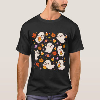 Griezelig Cute Candy Corn Geest Patroon T-shirt