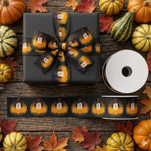 Griezelig Cute Geest En Pompoenen Herfst Krans Lint