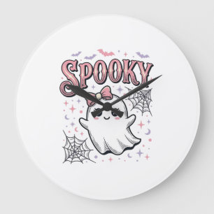Griezelig Cute Geest Vintage Halloween Shirt Ontwe Grote Klok