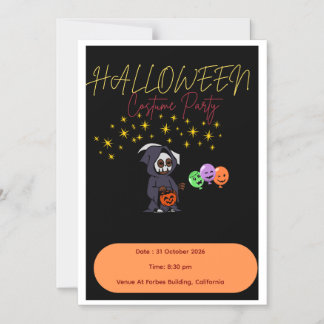 Griezelig Cute Halloween-feestuitnodiging - Bewerk Magnetische Uitnodiging