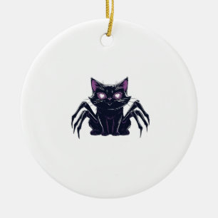 Griezelig Cute Kat � Spinnenpoten & Hart Ogen Over Keramisch Ornament