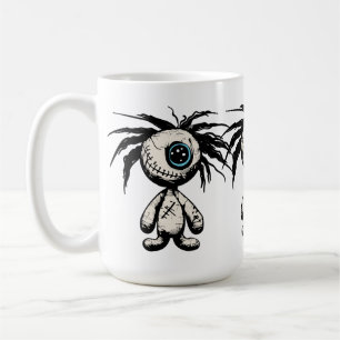 Griezelig Cute Voodoo Pop Illustratie Koffiemok