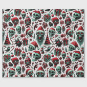 griezelig dood kerstpatroon cadeaupapier (Vlak)