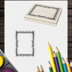 Griezelig frame van prikkende takken voor knutselw 	rubberstempel