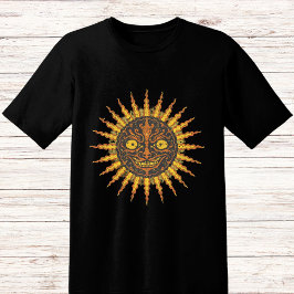 Griezelig gezicht lachende zon t-shirt