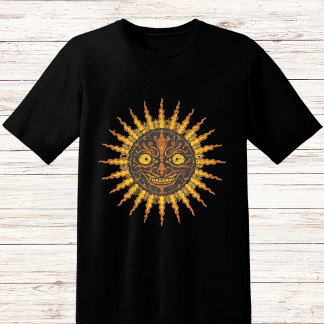Griezelig gezicht lachende zon t-shirt