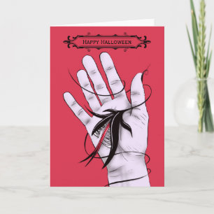 Griezelig Gotisch Hand Bijten Monster Halloween Kaart