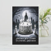 Griezelig Grappig B-day Groet Ghost Cake Feestdagenkaart (Staand voorkant)