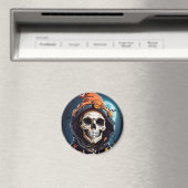 Griezelig Grinning Skeleton Halloween Magneet (Insitu (Vaatwasser))