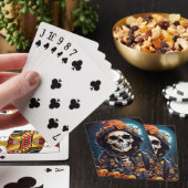 Griezelig Grinning Skeleton Halloween Pokerkaarten (Insitu)