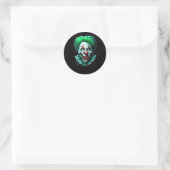 Griezelig groen haar clown ronde sticker (Tas)