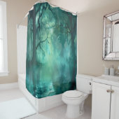 griezelig groen moeras douchegordijn (In situ)