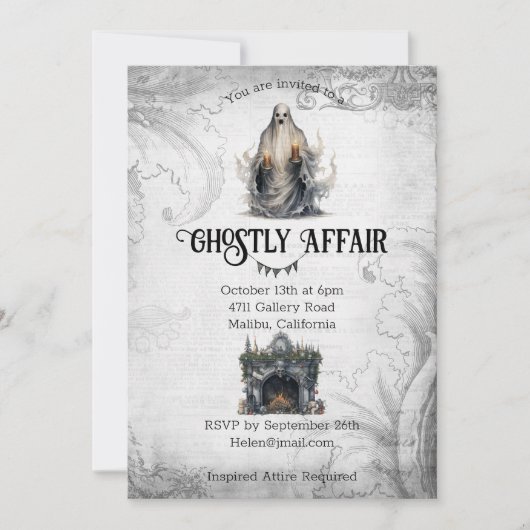 Griezelig Halloween-feest Kaart (Voorkant)