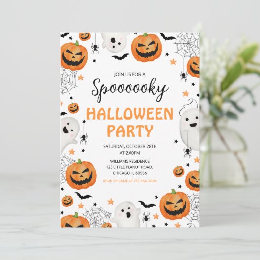 Griezelig Halloween-feest Kaart (Staand voorkant)