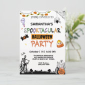 Griezelig Halloween Feest Kaart (Staand voorkant)