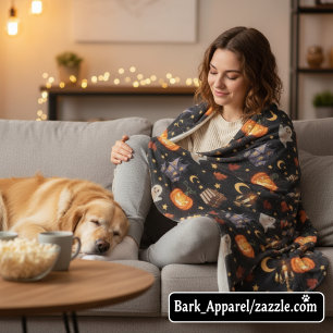 Griezelig Halloween Geest Pompoen Patroon Fleece Deken