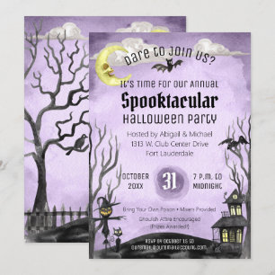 Griezelig Halloween Kostuum Party Spooky Paarse Zw Kaart